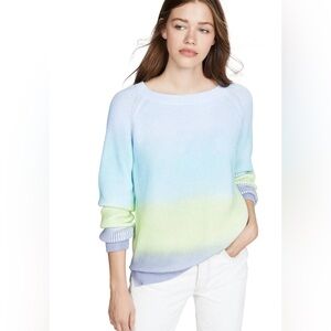 525 America Shaker Blue Ombre 100% Cotton Knit Sweater Pullover Sz Small